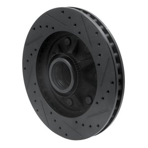 Ford F-250 Brake Rotor (1) - Front Left - R1 Concepts - Drilled & Slotted - Black - `97-`04